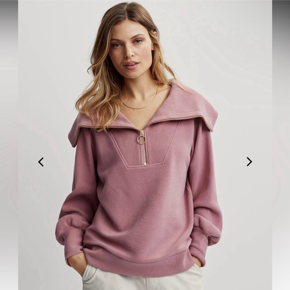 Varley half zip pullover nostalgia rose sz large nwot